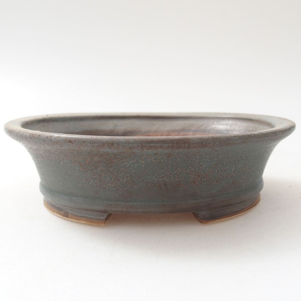 Ceramic bonsai bowl 14 x 12,5 x 4 cm, colour blue