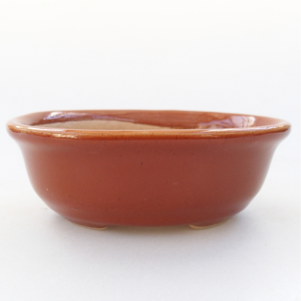 Ceramic bonsai bowl 11 x 9 x 4 cm, brown