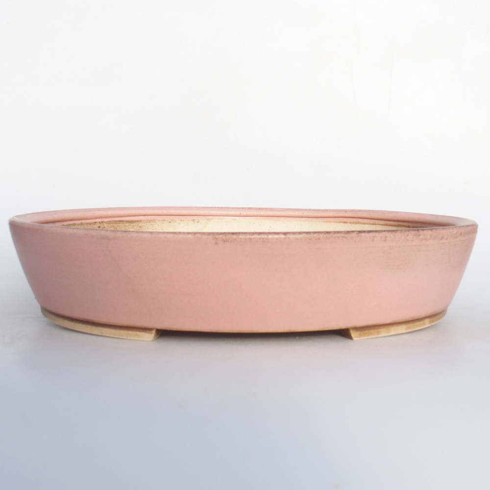 Ceramic bonsai bowl 31,5 x 28,5 x 6,5 cm, pink