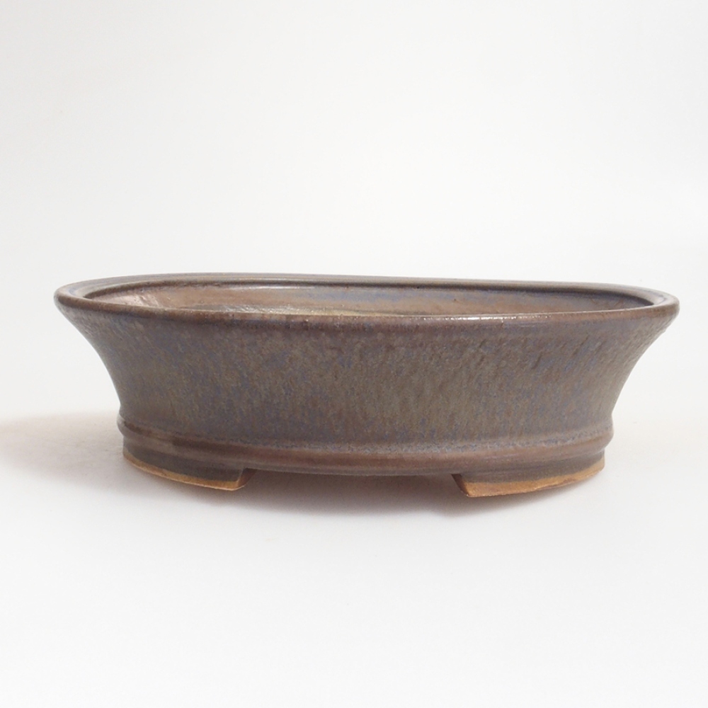 Ceramic bonsai bowl 17 x 15,5 x 4,5 cm, color blue