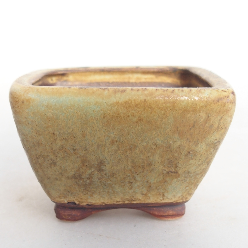 Ceramic bonsai bowl 6 x 6 x 4 cm, green