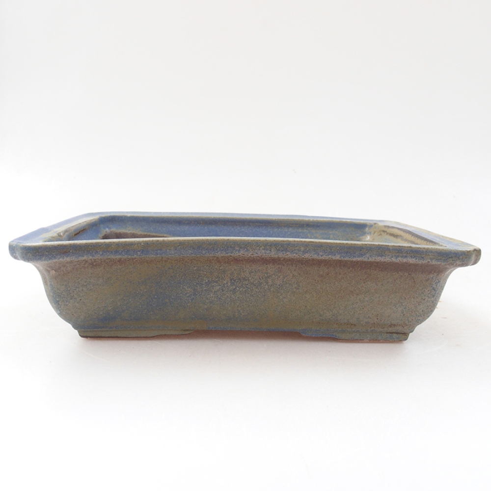 Ceramic bonsai bowl 17,5 x 13 x 4 cm, color blue