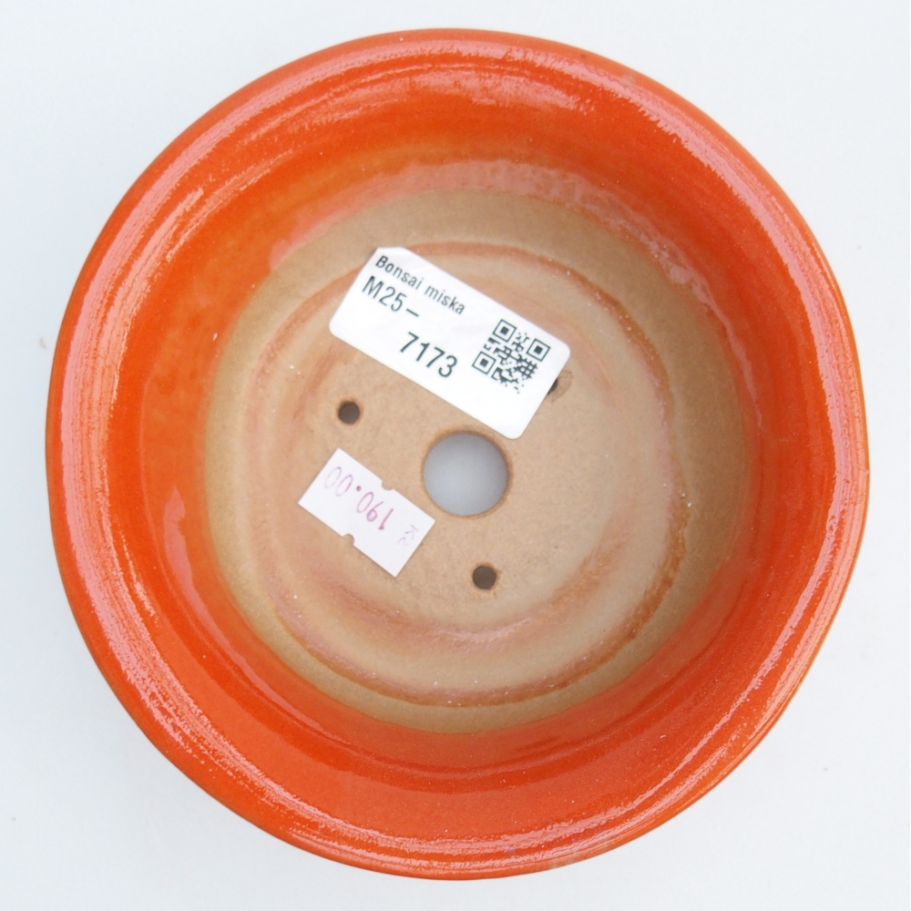 Ceramic bonsai bowl 13 x 13 x 5 cm, orange