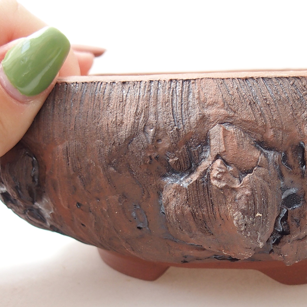 Ceramic bonsai bowl 15 x 15 x 6 cm, brown