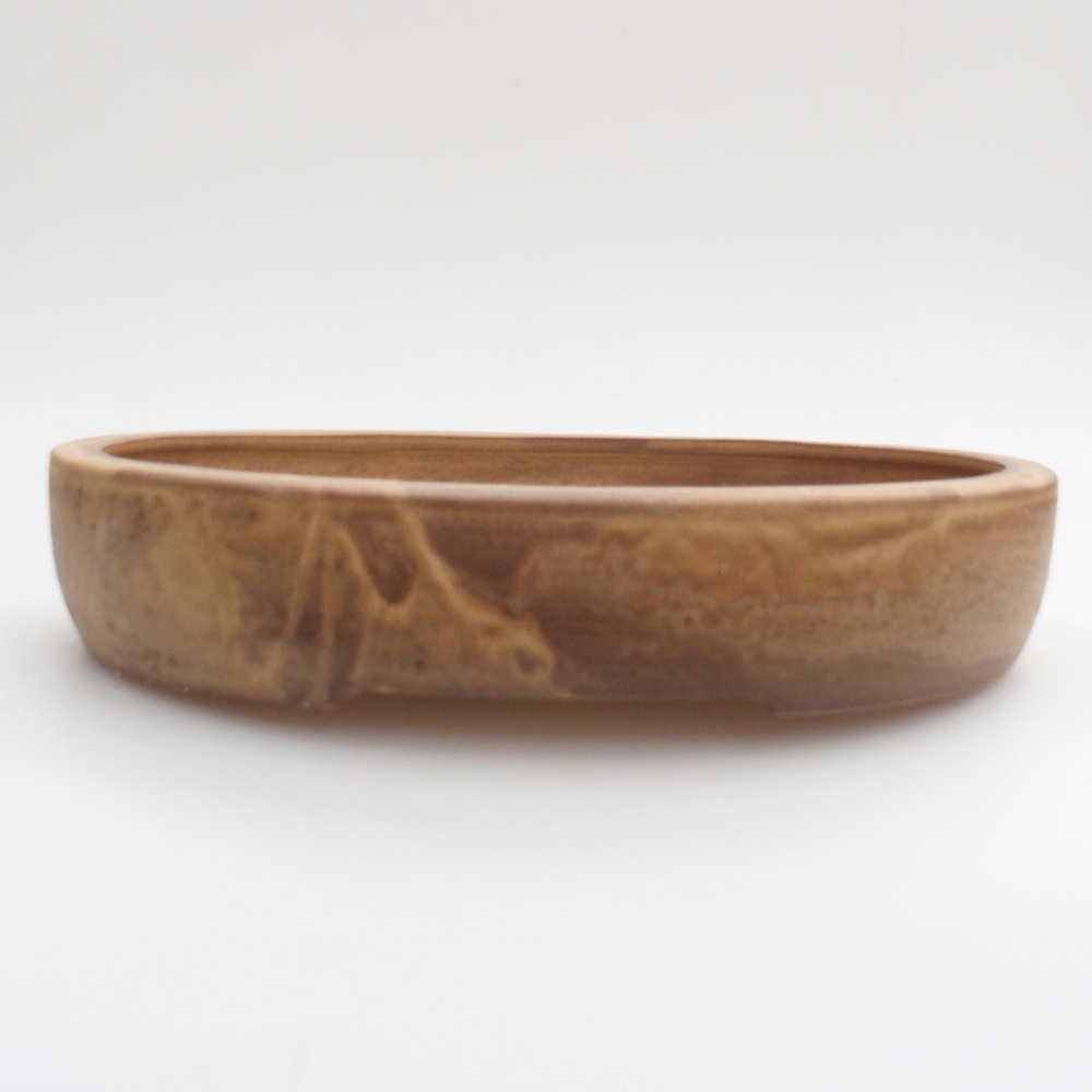 Ceramic bonsai bowl 26 x 20 x 5 cm, colour beige
