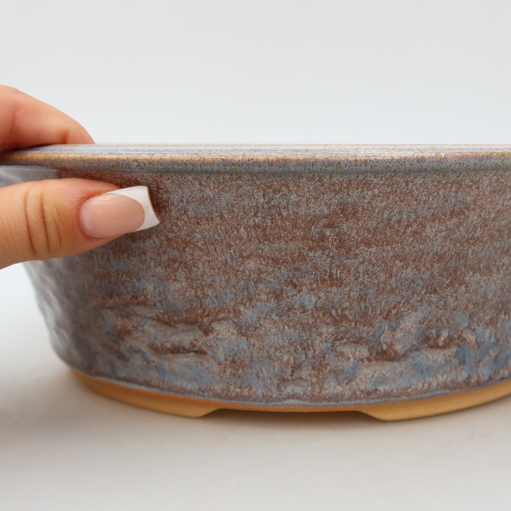 Ceramic bonsai bowl 26,5 x 26,5 x 8 cm, colour blue