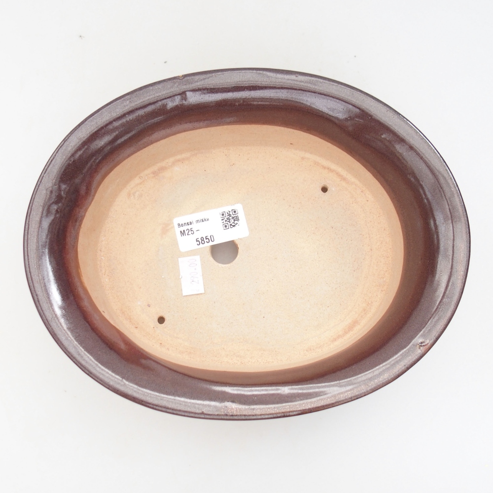 Ceramic bonsai bowl 23 x 18 x 6,5 cm, color brown
