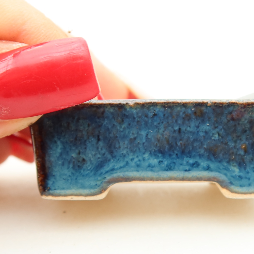 Ceramic bonsai pot, 5 x 3 x 2 cm, blue