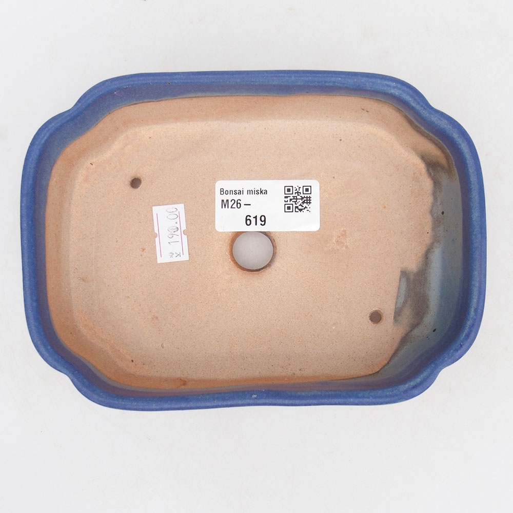 Ceramic bonsai bowl 16 x 11,5 x 4,5 cm, colour blue