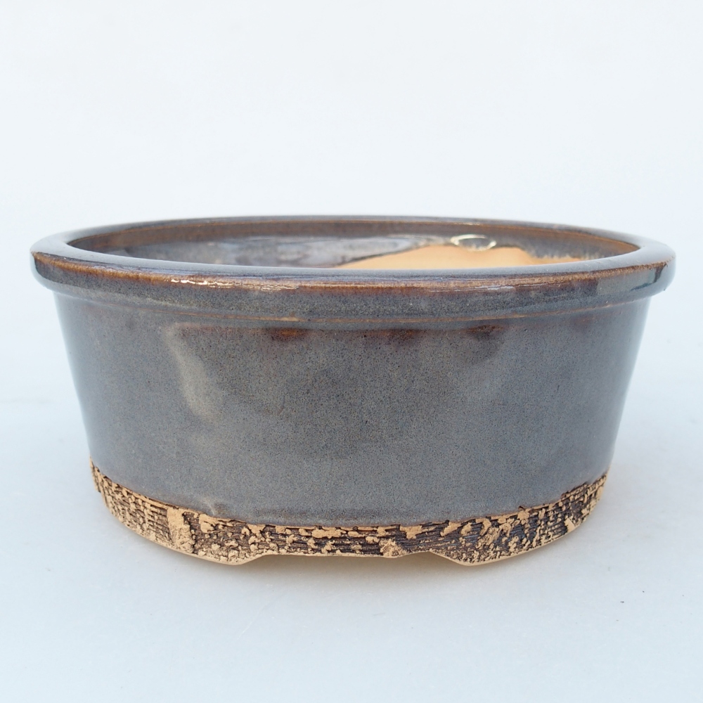Ceramic bonsai bowl 15,5 x 15,5 x 6 cm, grey