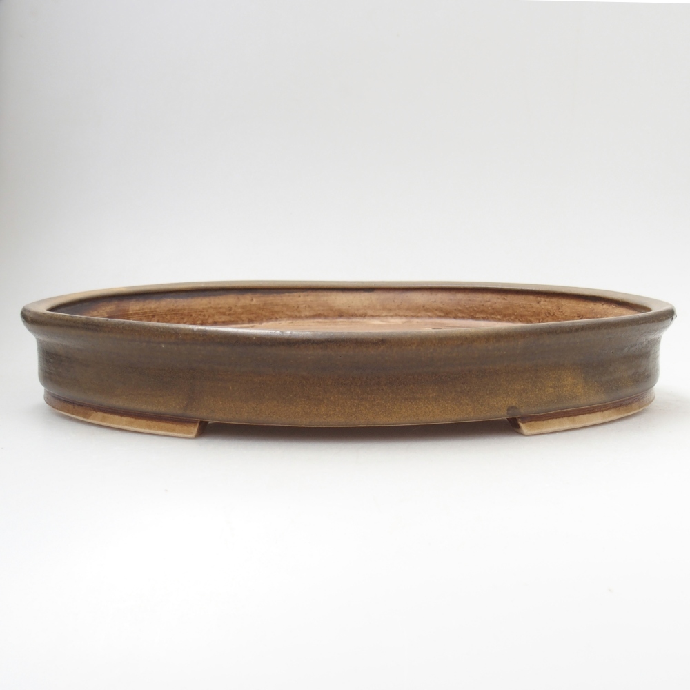 Ceramic bonsai bowl 30 x 26,5 x 4 cm, brown