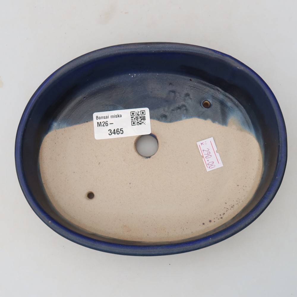 Ceramic bonsai pot, 17 x 14 x 4 cm, blue