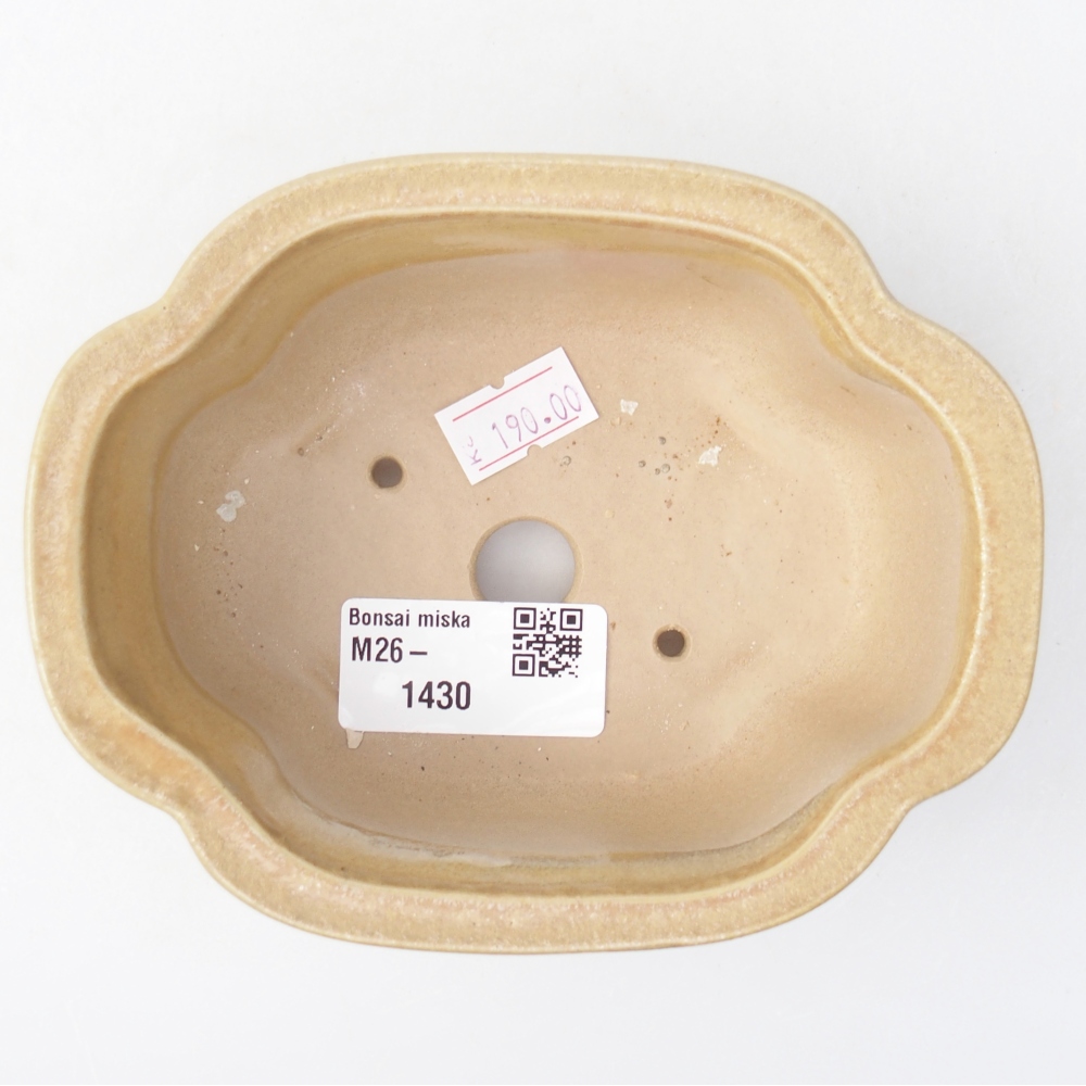 Ceramic bonsai bowl 13 x 10 x 5 cm, colour beige