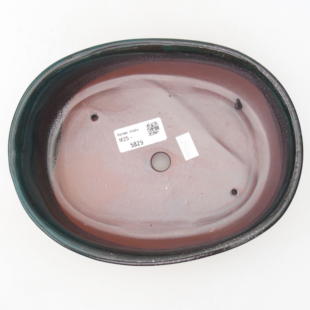 Ceramic bonsai bowl 22 x 17 x 5 cm, color green