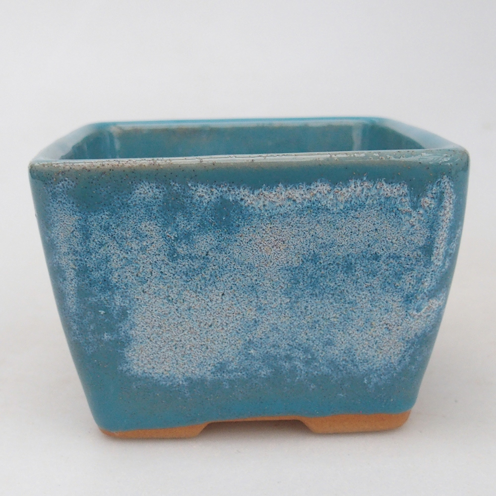 Ceramic bonsai bowl 8,5 x 8,5 x 6 cm, colour blue