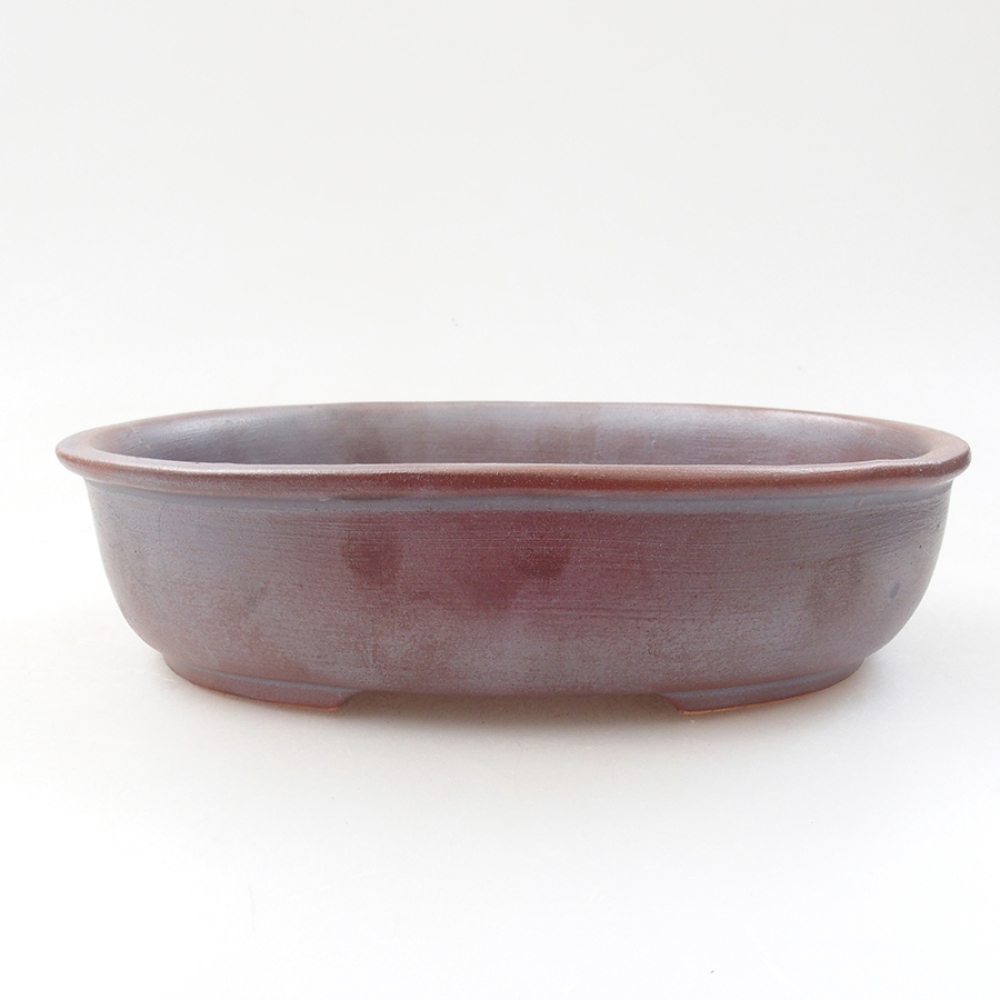 Ceramic bonsai bowl 18,5 x 14,5 x 5 cm, color metallic