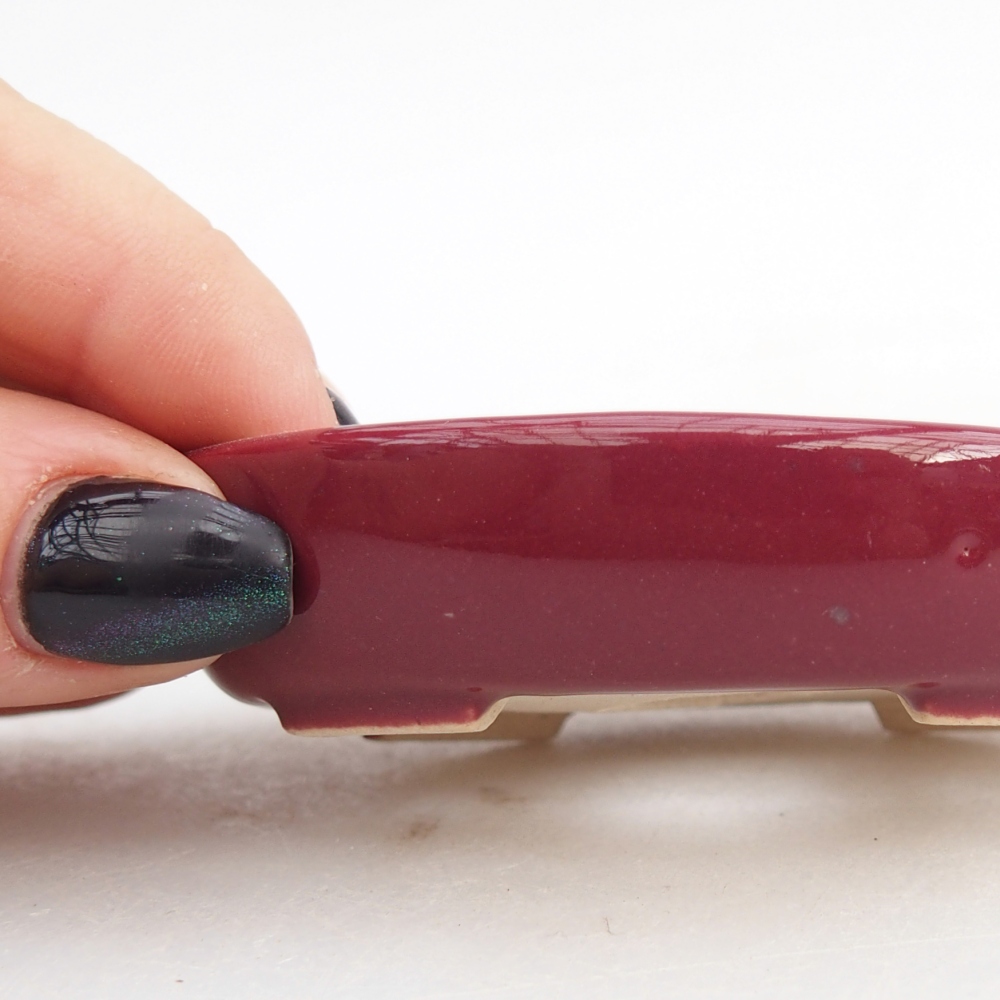 Mini bonsai bowl 8 x 6 x 2 cm, burgundy