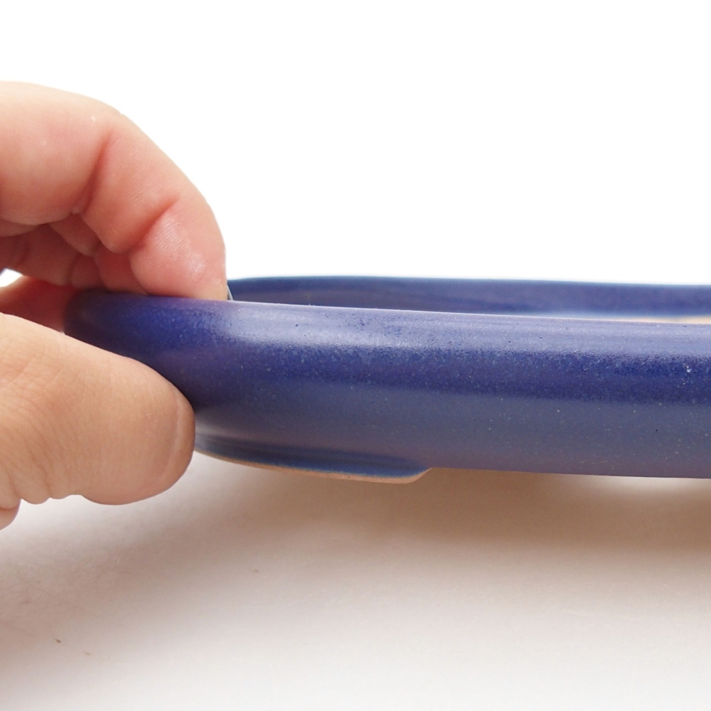 Ceramic bonsai bowl 22,5 x 17 x 3 cm, color blue