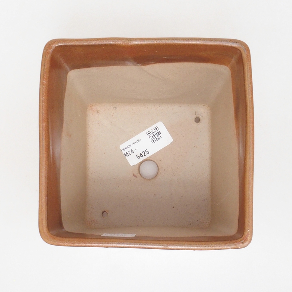 Ceramic bonsai bowl 13 x 13 x 13,5 cm, color brown