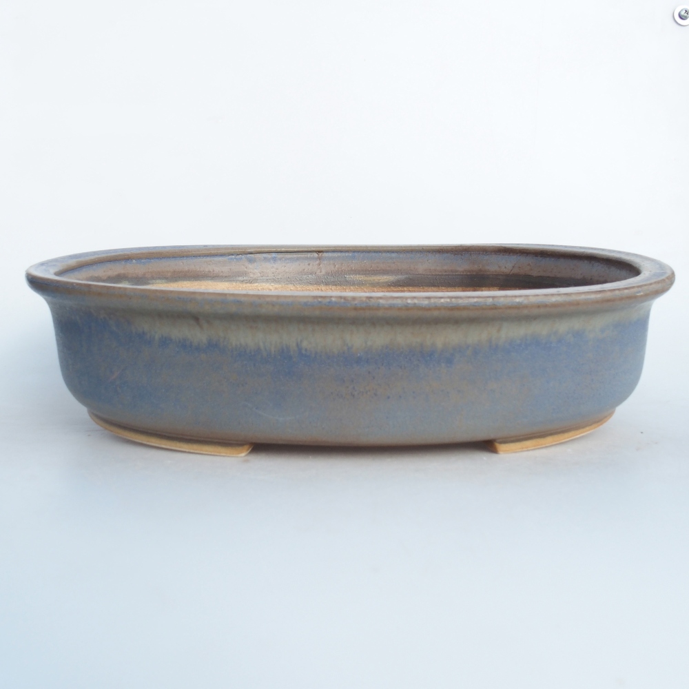 Ceramic bonsai bowl 32,5 x 28,5 x 7,5 cm, colour blue