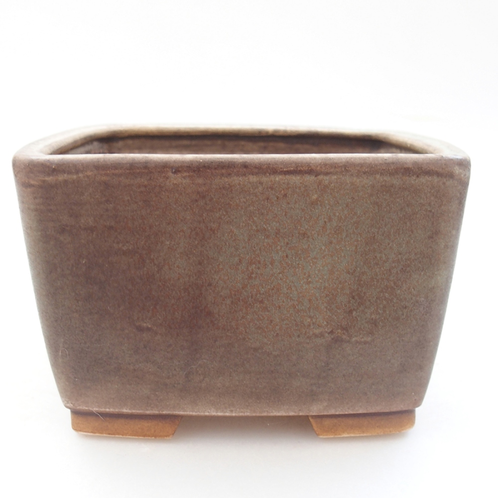 Ceramic bonsai bowl 13 x 13 x 8 cm, color green