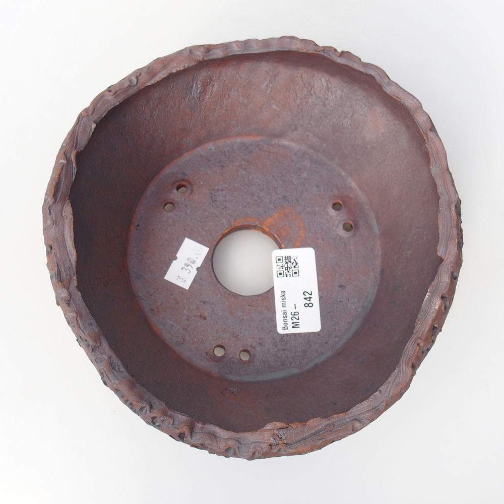 Ceramic bonsai bowl 16,5 x 17,5 x 7 cm, metal colour