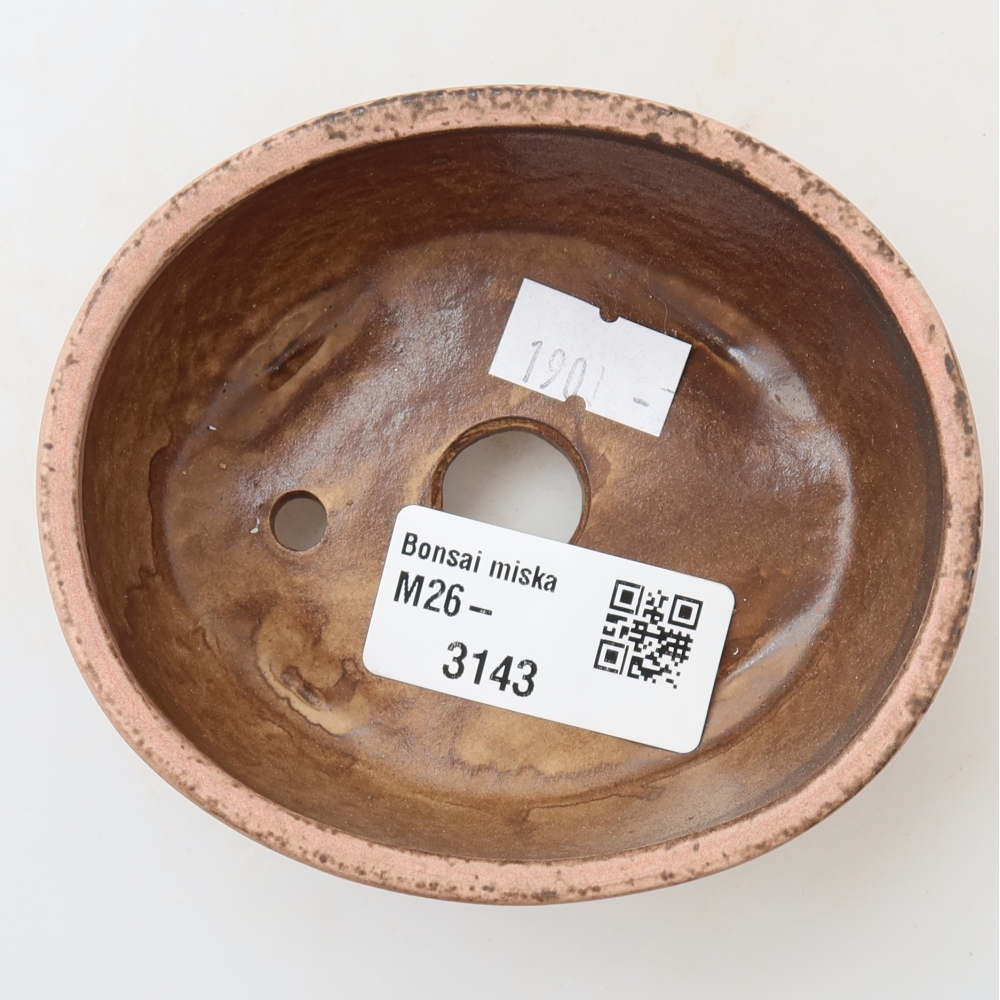 Ceramic bonsai pot, 9.5 x 8 x 4 cm, pink