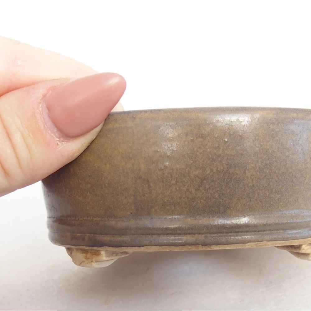 Ceramic bonsai bowl 9 x 9 x 3,5 cm, brown