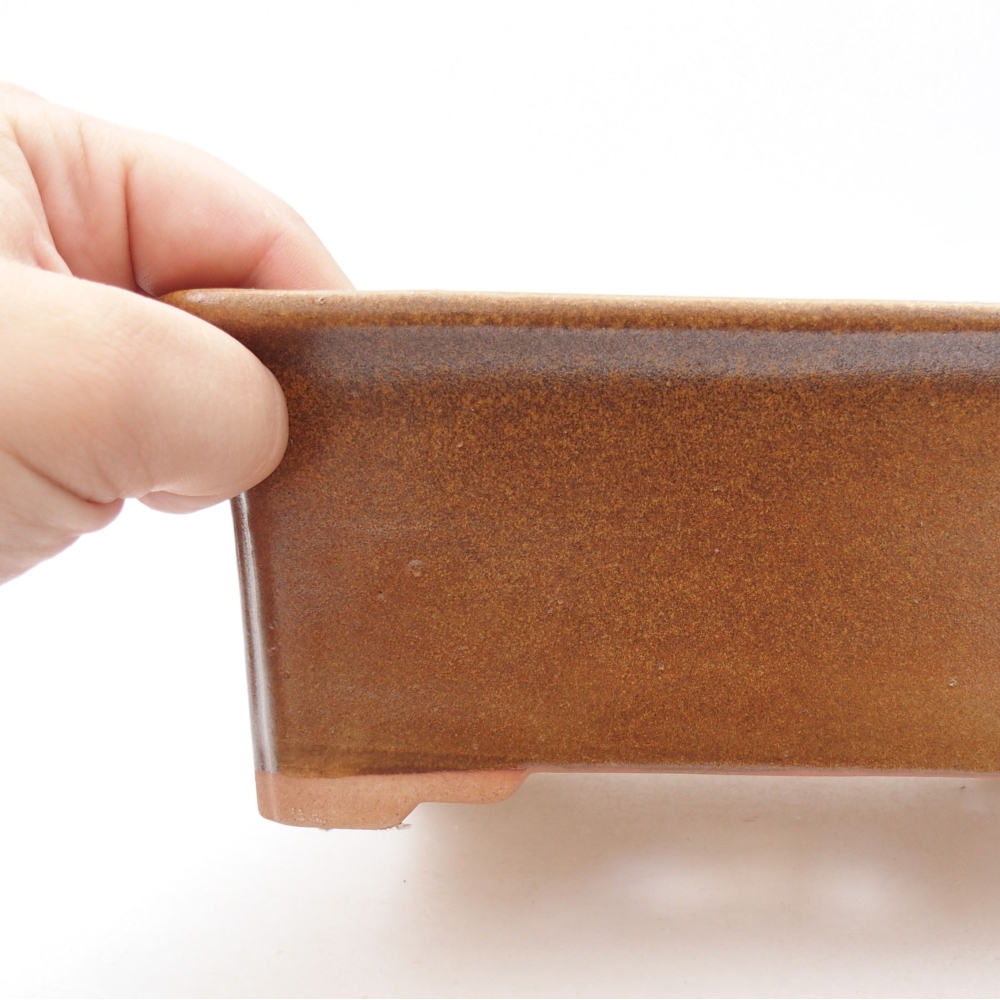 Ceramic bonsai bowl 18 x 14 x 7,5 cm, color brown