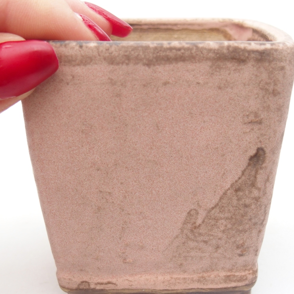 Ceramic bonsai bowl 6,5 x 6,5 x 7 cm, pink