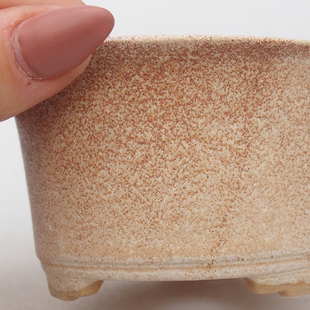 Ceramic bonsai bowl 9 x 9 x 5 cm, colour beige