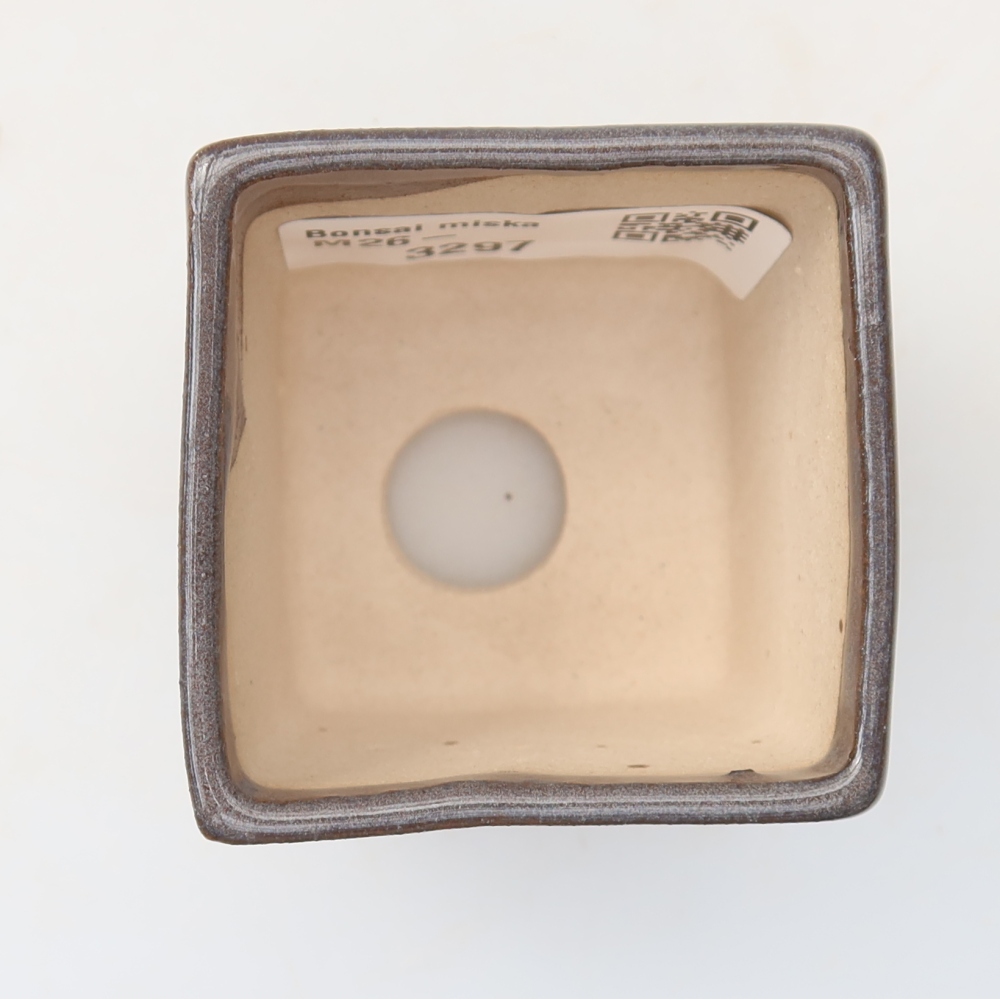 Ceramic bonsai pot, 5 x 5 x 5 cm, gray