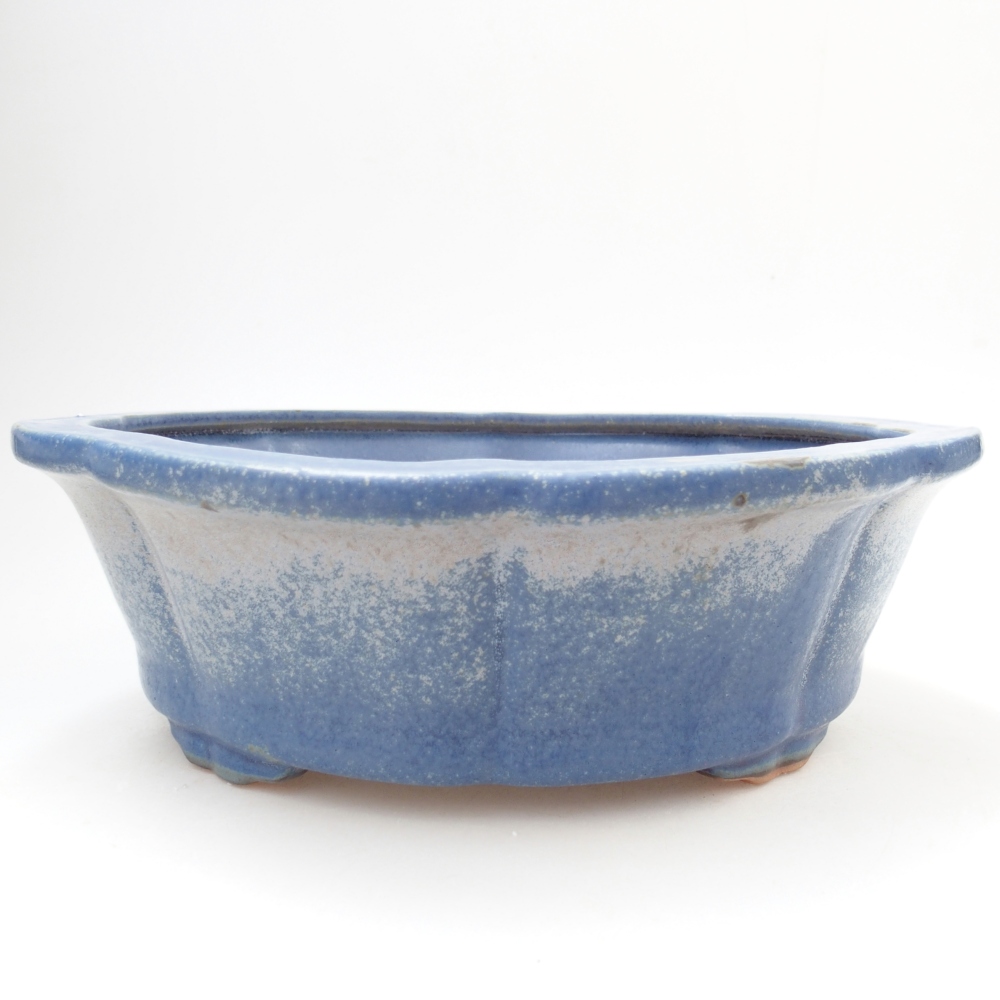 Ceramic bonsai bowl 26,5 x 26,5 x 8 cm, colour blue