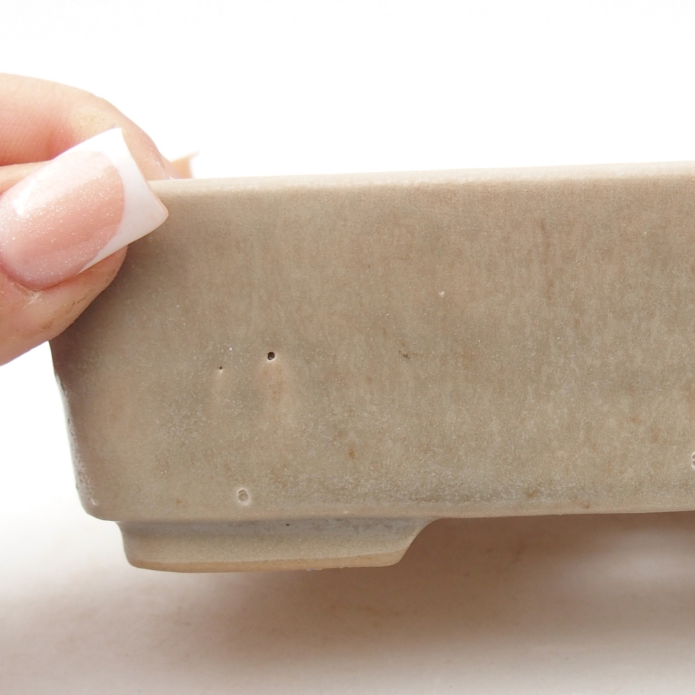 Ceramic bonsai bowl 14,5 x 10,5 x 4,5 cm, colour beige