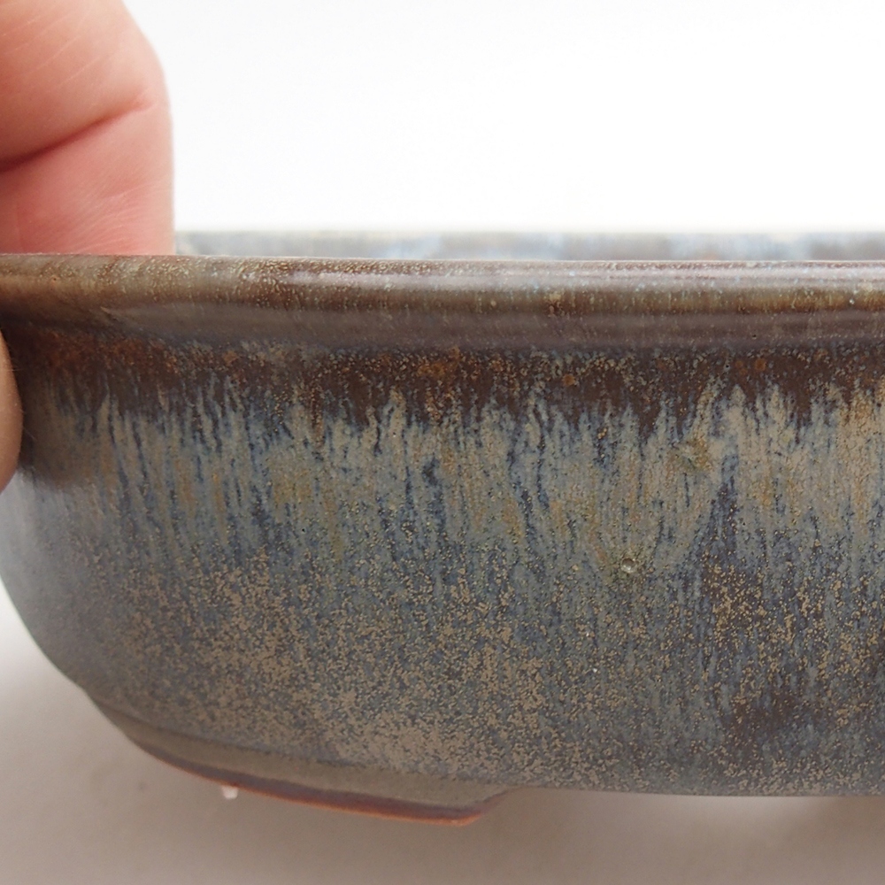 Ceramic bonsai bowl 19 x 14 x 4,5 cm, colour blue
