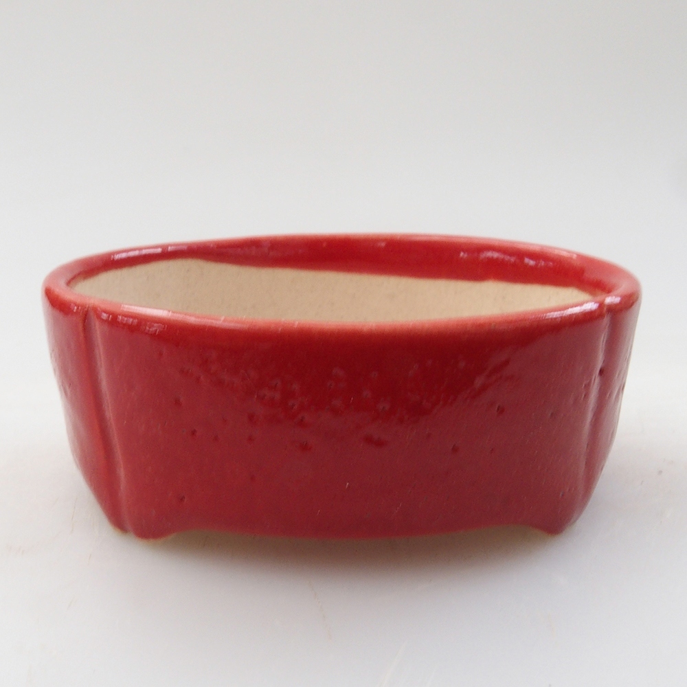 Mini bonsai bowl 6,5 x 6,5 x 2,5 cm, color red