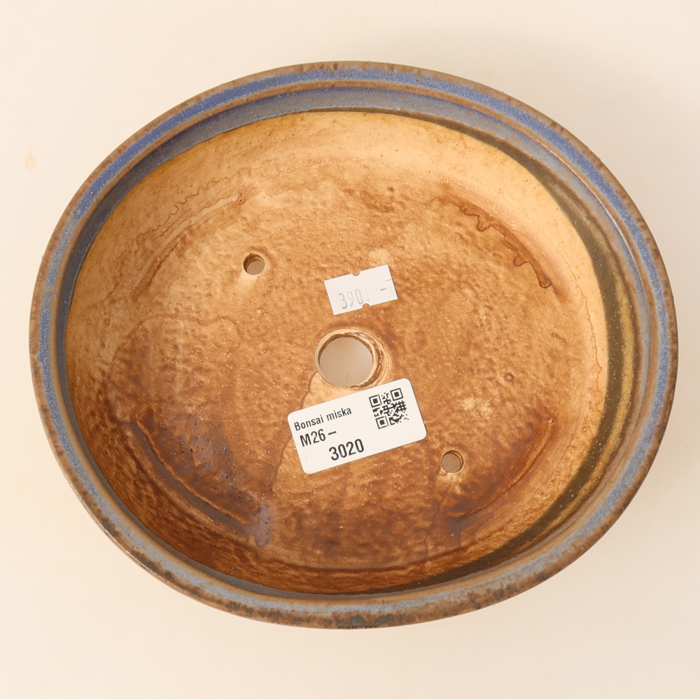 Ceramic bonsai bowl 18,5 x 16,5 x 4,5 cm, colour blue