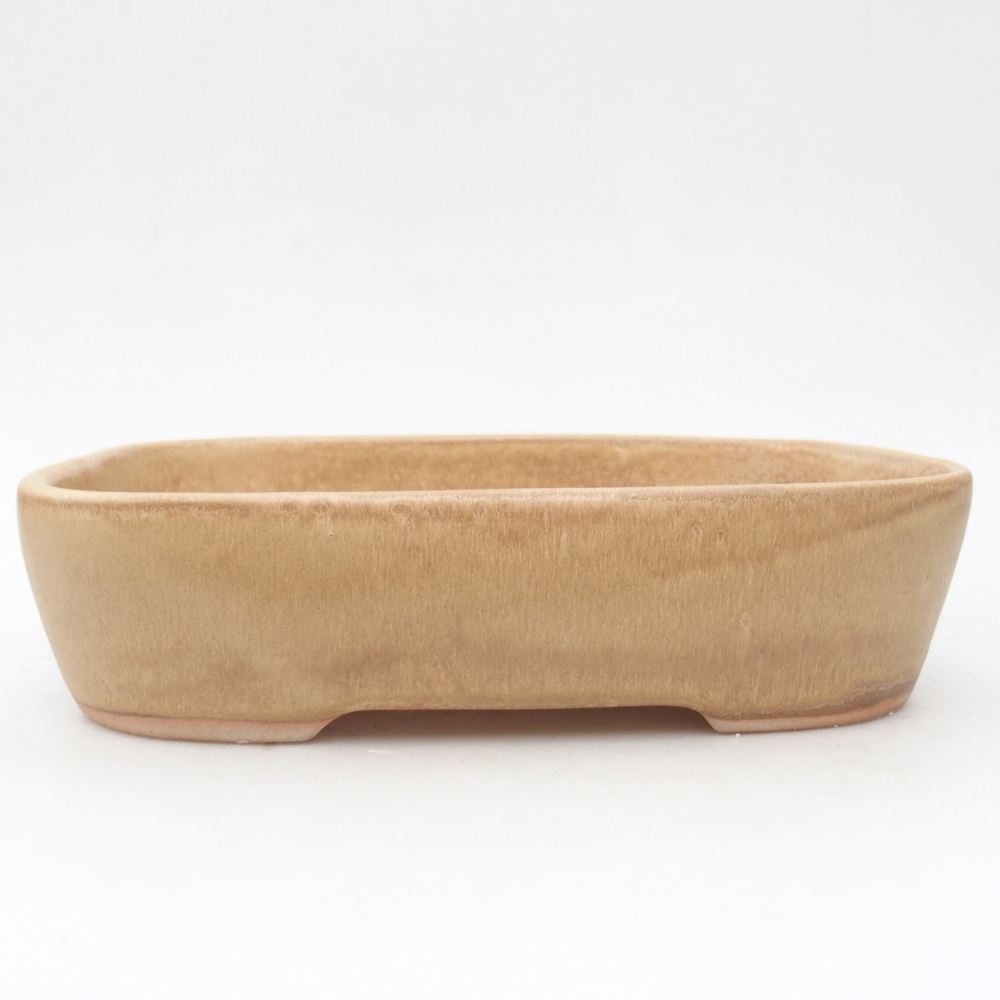 Ceramic bonsai bowl 22,5 x 17 x 6 cm, colour beige