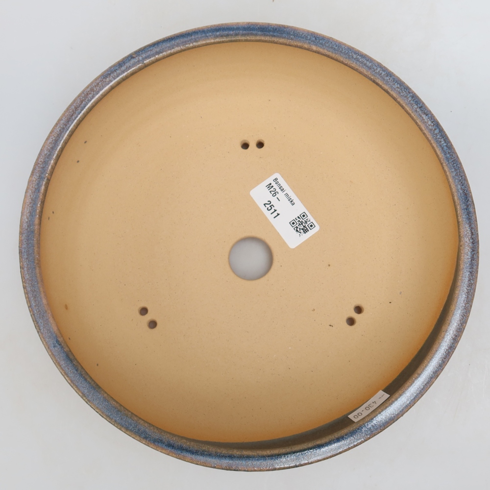 Ceramic bonsai pot, 21.5 x 21.5 x 6.5 cm, blue