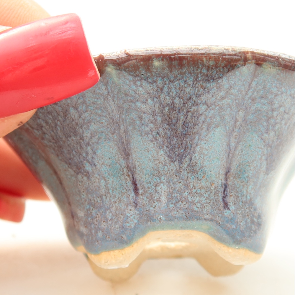 Ceramic bonsai pot, 5.5 x 5.5 x 2.5 cm, gray