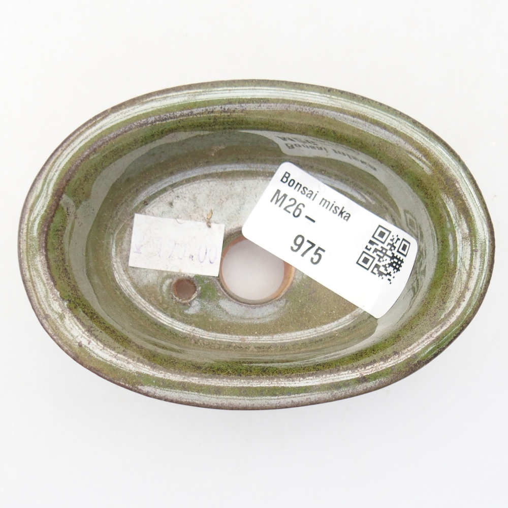 Ceramic bonsai bowl 9,5 x 6,5 x 3,5 cm, green