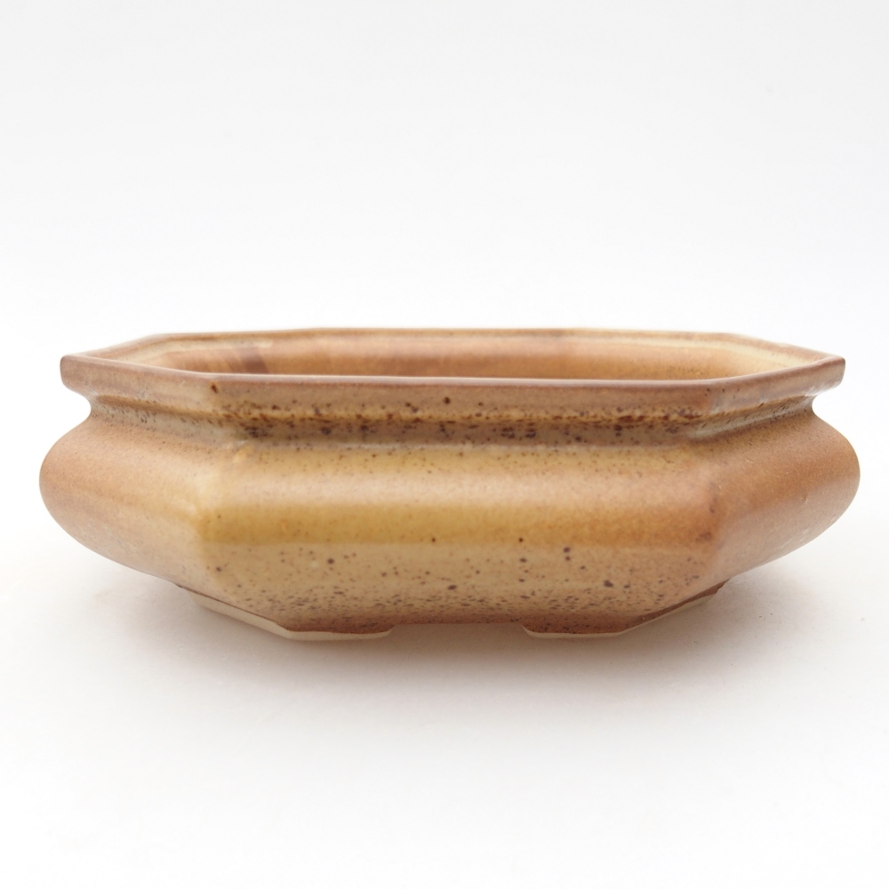 Ceramic bonsai bowl 13,5 x 13,5 x 4,5 cm, brown