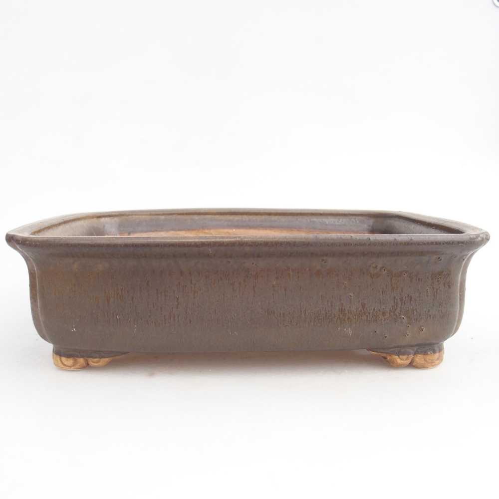 Ceramic bonsai bowl 25 x 20 x 7,5 cm, brown