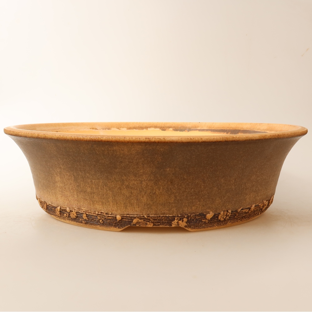 Ceramic bonsai pot, 33 x 33 x 9 cm, brown - IN-STORE PICKUP ONLY or pallet shipping