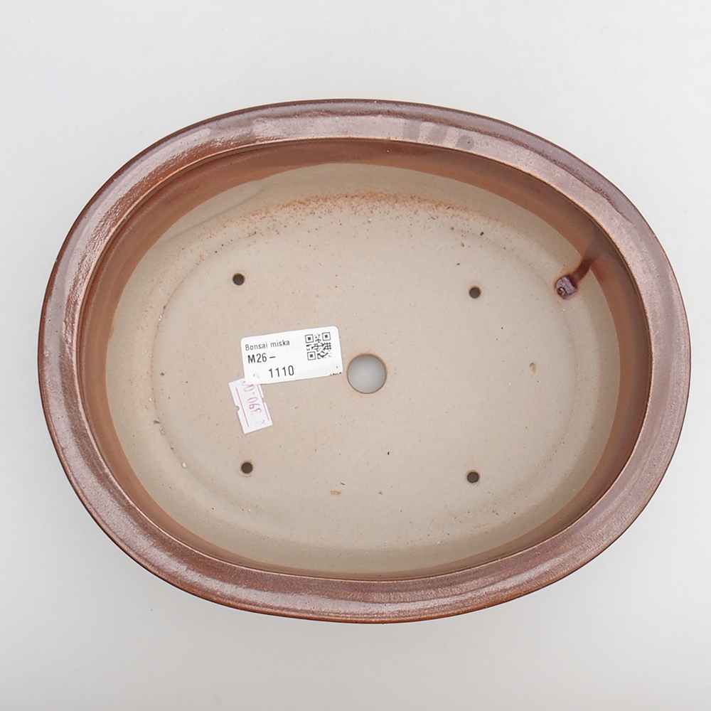 Ceramic bonsai bowl 23 x 19 x 7 cm, brown