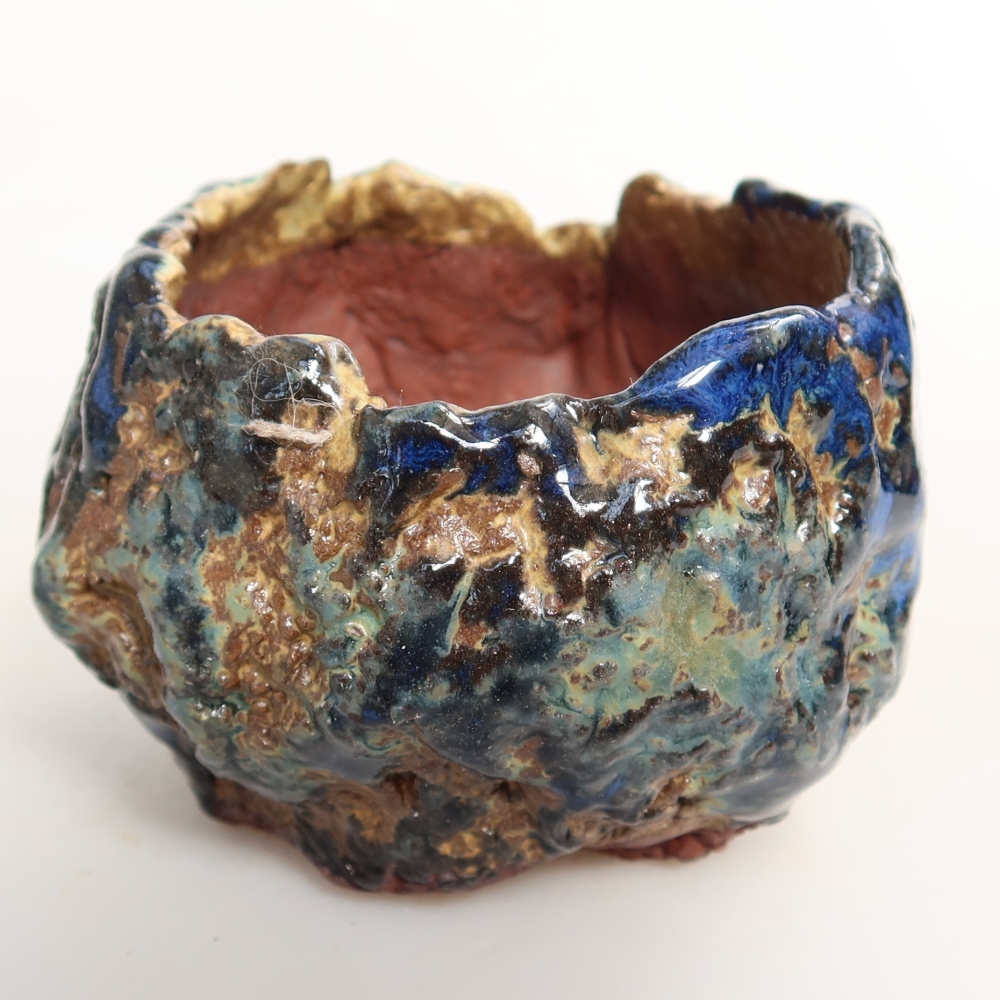 Ceramic Shell, 7 x 7 x 5.5 cm, blue-brown