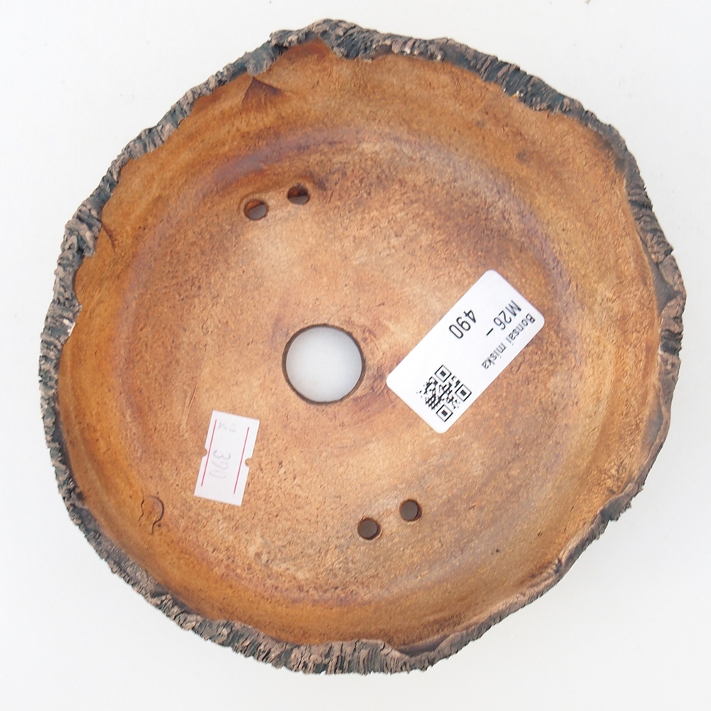 Ceramic bonsai bowl 13 x 13 x 6 cm, green