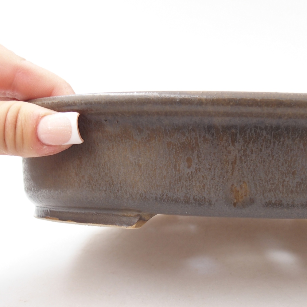 Ceramic bonsai bowl 24 x 21 x 5 cm, brown