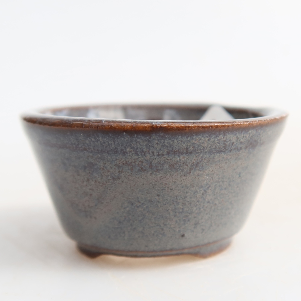 Ceramic bonsai pot, 4.5 x 4.5 x 2.5 cm, gray