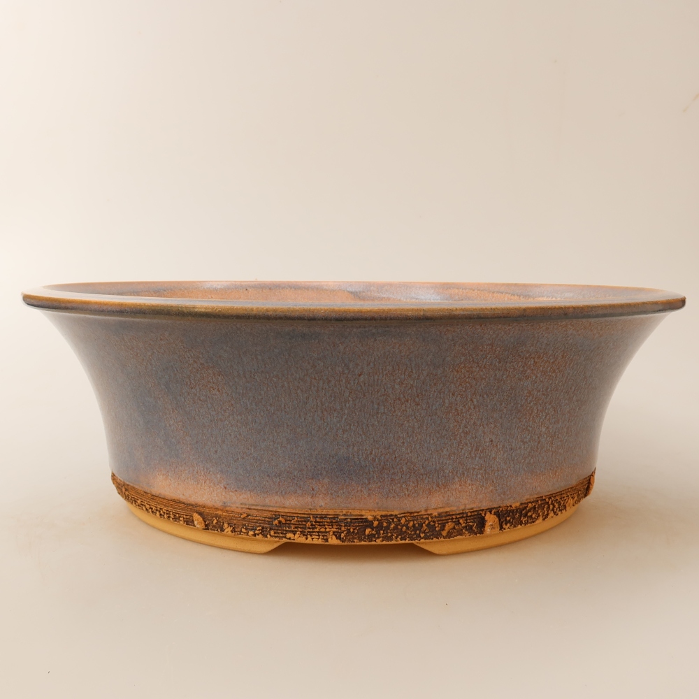 Ceramic bonsai pot, 28.5 x 28.5 x 9.5 cm, blue